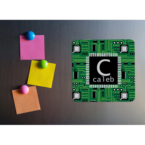Circuit Board Square Fridge Magnet - LIFESTYLE
