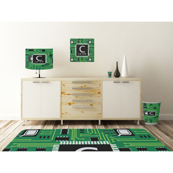 Circuit Board Square Wall Decal Wooden Desk