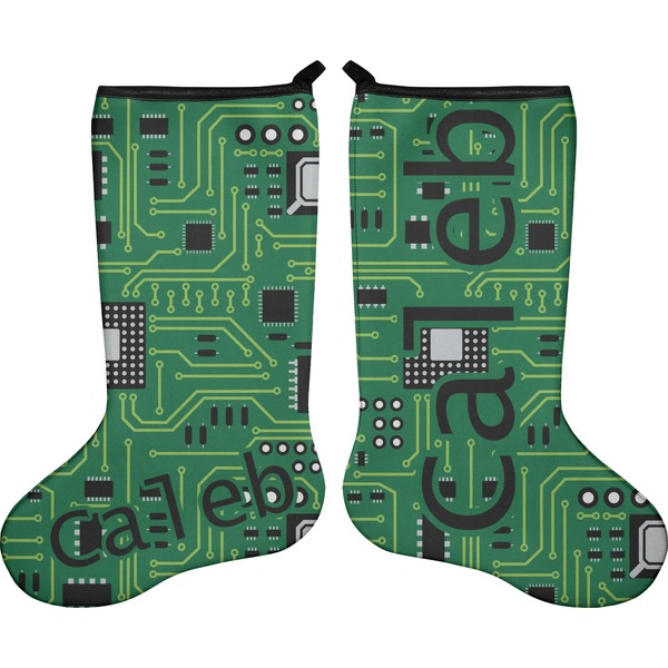 Custom Circuit Board Holiday Stocking - Double-Sided - Neoprene (Personalized)