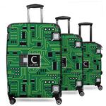Circuit Board 3 Piece Luggage Set - 20" Carry On, 24" Medium Checked, 28" Large Checked (Personalized)