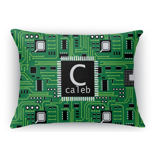 Custom Circuit Board Rectangular Throw Pillow Case (Personalized)