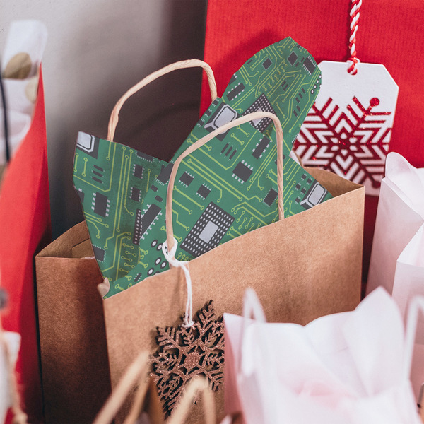 Circuit Board Tissue Paper - In Gift Bag