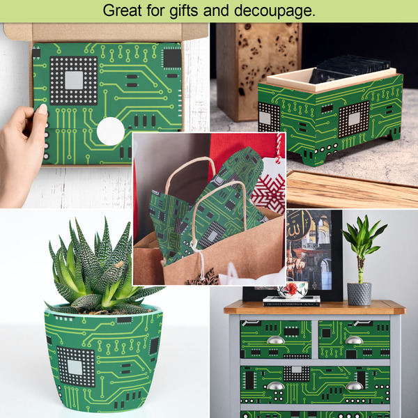 Circuit Board Tissue Paper - In Use Collage