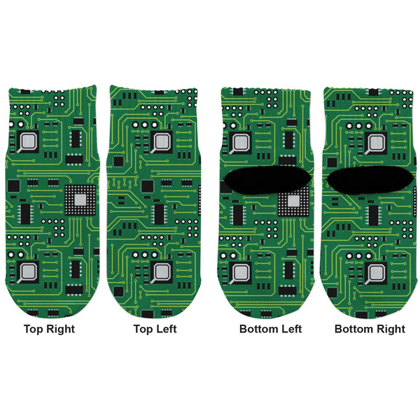 Circuit Board Toddler Ankle Socks - Double Pair - Front and Back - Apvl