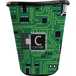 Circuit Board Waste Basket - Double Sided (Black) (Personalized)
