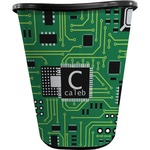 Circuit Board Waste Basket - Double Sided (Black) (Personalized)