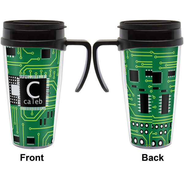 Circuit Board Travel Mug with Black Handle - Approval