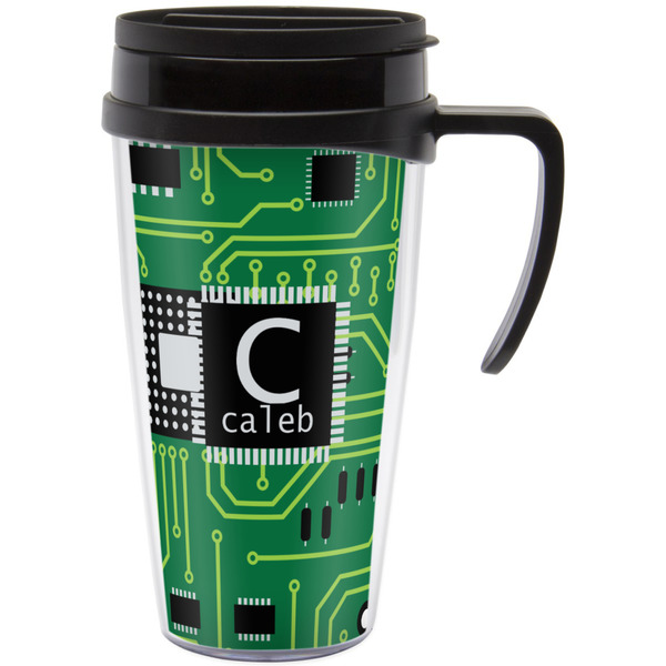 Custom Circuit Board Acrylic Travel Mug with Handle (Personalized)