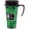 Circuit Board Travel Mug with Black Handle - Front