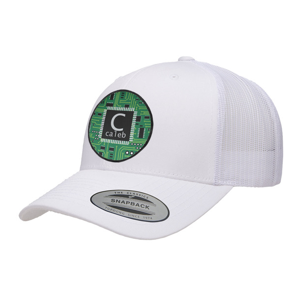 Custom Circuit Board Trucker Hat - White (Personalized)
