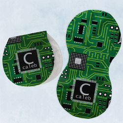 Circuit Board Burp Pads - Velour - Set of 2 w/ Name and Initial