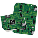 Circuit Board Burp Cloths - Fleece - Set of 2 w/ Name and Initial
