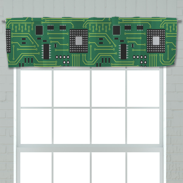 Circuit Board Valance - Closeup on window