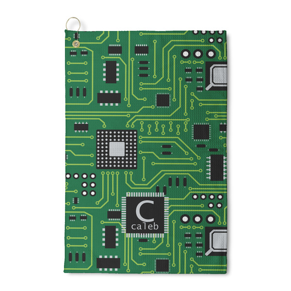 Custom Circuit Board Waffle Weave Golf Towel (Personalized)