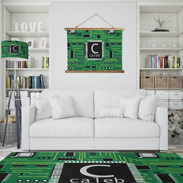 Circuit Board Wall Hanging Tapestry - IN CONTEXT