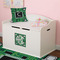 Circuit Board Wall Monogram on Toy Chest