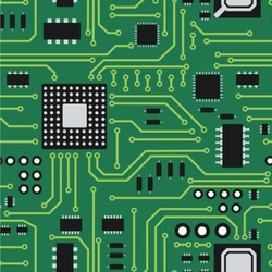 Circuit Board Wallpaper & Surface Covering (Water Activated 24"x 24" Sample)