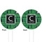 Circuit Board White Plastic 4" Food Pick - Round - Double Sided - Front & Back