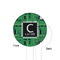 Circuit Board White Plastic 4" Food Pick - Round - Single Sided - Front & Back