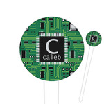 Circuit Board Cocktail Picks - Round Plastic (Personalized)