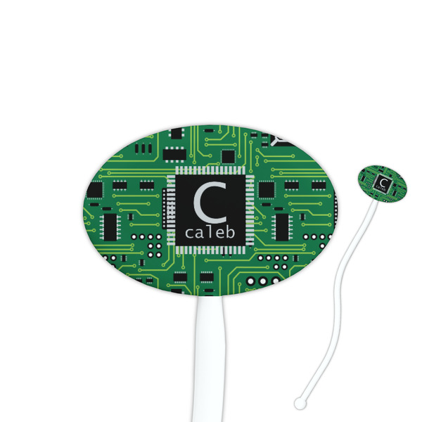 Custom Circuit Board Oval Plastic Stir Sticks (Personalized)