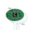 Circuit Board White Plastic 7" Stir Stick - Single Sided - Oval - Front & Back