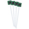 Circuit Board White Plastic Stir Stick - Double Sided - Square - Front