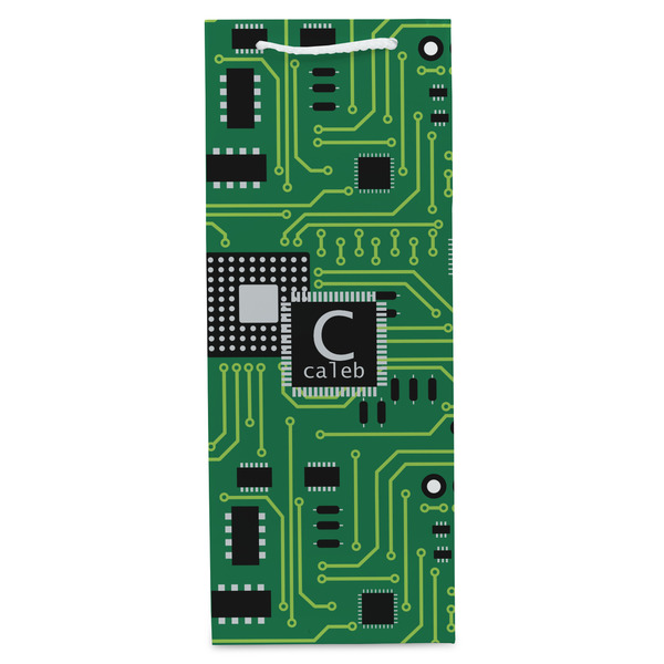 Circuit Board Wine Gift Bag - Matte - Front