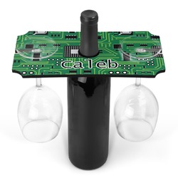 Circuit Board Wine Bottle & Glass Holder (Personalized)