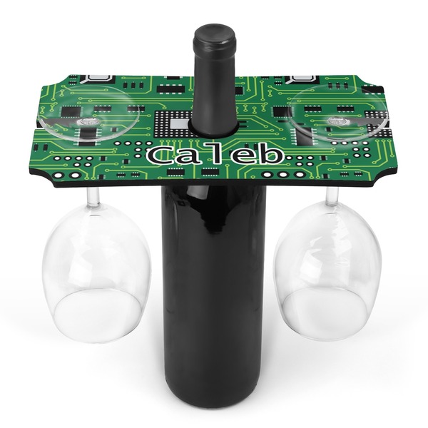 Custom Circuit Board Wine Bottle & Glass Holder (Personalized)