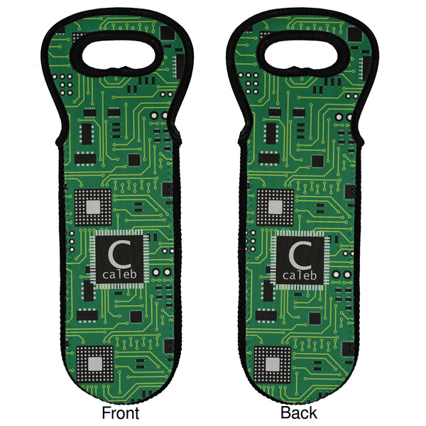 Circuit Board Wine Tote Front & Back