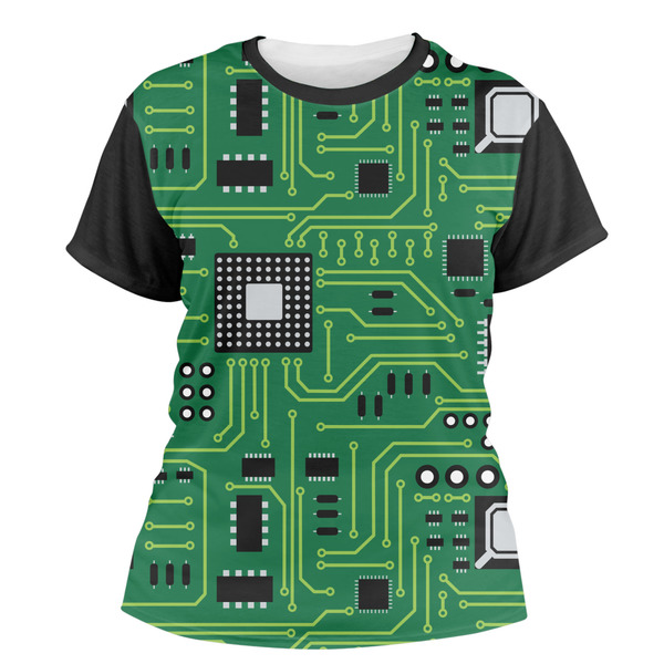 Custom Circuit Board Women's Crew T-Shirt - Medium