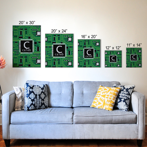 Circuit Board Wood Prints - Size Comparison