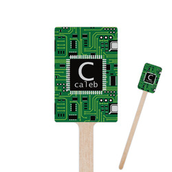 Circuit Board 6.25" Rectangle Wooden Stir Sticks - Single Sided (Personalized)