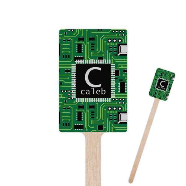 Custom Circuit Board 6.25" Rectangle Wooden Stir Sticks - Double Sided (Personalized)