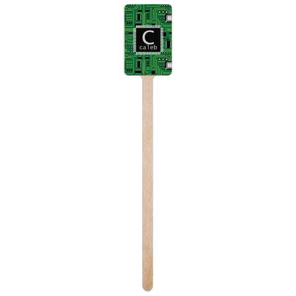 Circuit Board Wooden 6.25" Stir Stick - Rectangular - Single Stick