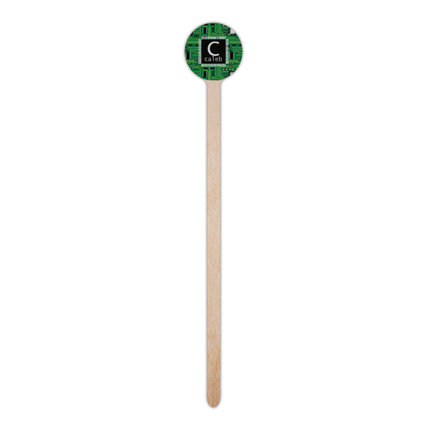 Circuit Board Wooden 6" Stir Stick - Round - Single Stick