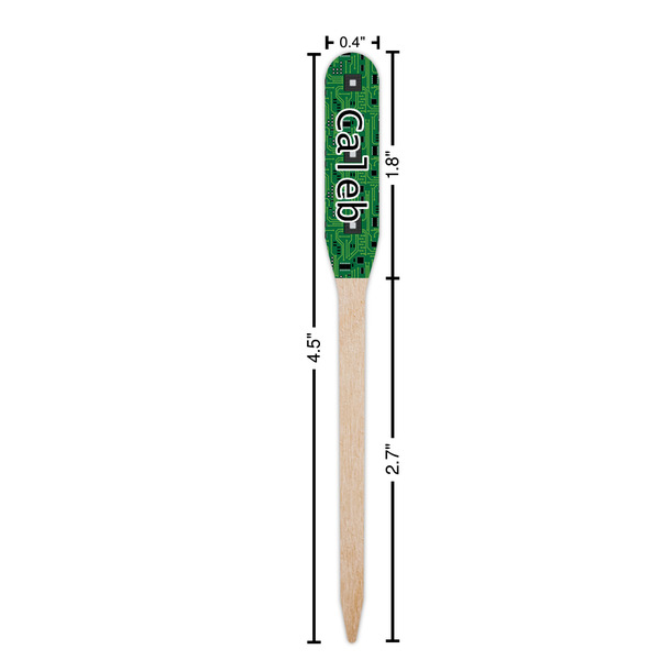 Circuit Board Wooden Food Pick - Paddle - Dimensions