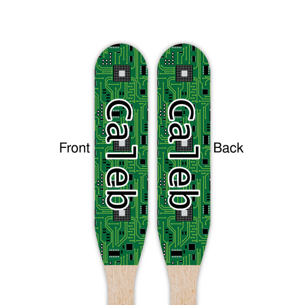 Circuit Board Wooden Food Pick - Paddle - Double Sided - Front & Back
