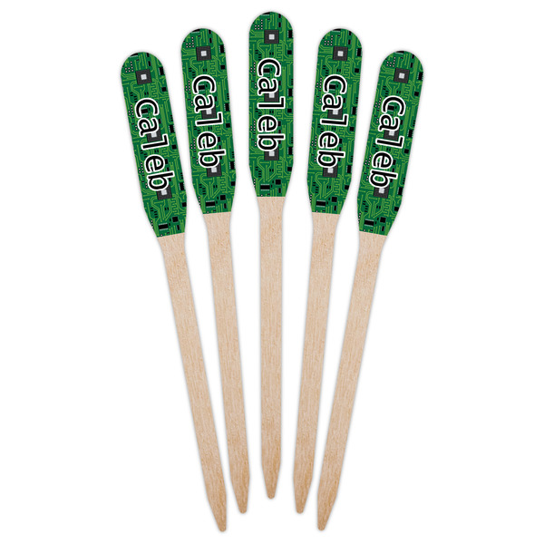 Circuit Board Wooden Food Pick - Paddle - Fan View