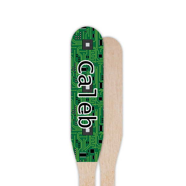 Circuit Board Wooden Food Pick - Paddle - Single Sided - Front & Back