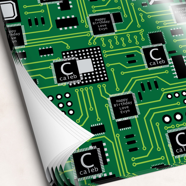 Custom Circuit Board Wrapping Paper Sheets - Single-Sided - 20" x 28" (Personalized)