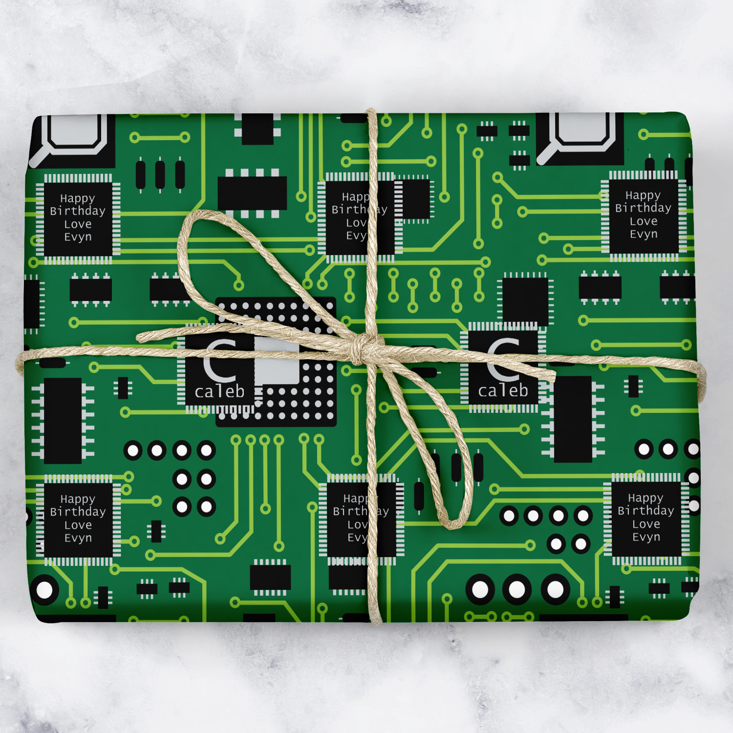 Circuit Board Wrapping Paper (Personalized) - YouCustomizeIt