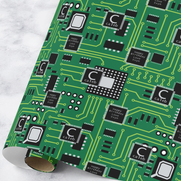 Custom Circuit Board Wrapping Paper Roll - Large (Personalized)