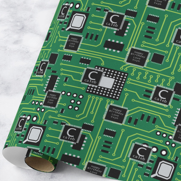 Custom Circuit Board Wrapping Paper Roll - Large - Matte (Personalized)