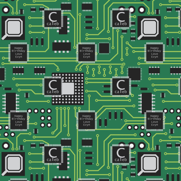 Circuit Board Wrapping Paper Square