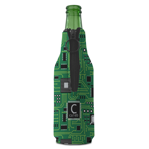 Circuit Board Zipper Bottle Cooler - BACK (bottle)