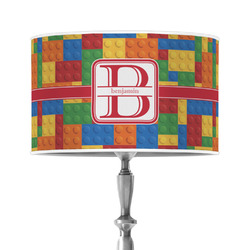 Building Blocks 12" Drum Lamp Shade - Poly-film (Personalized)