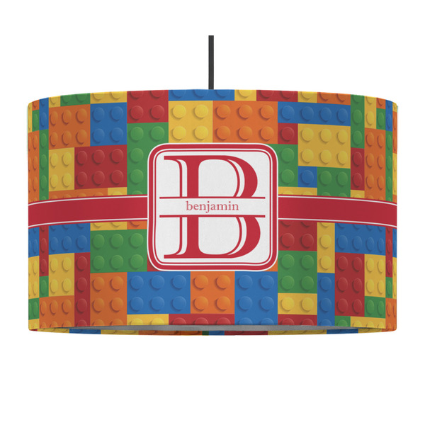 Custom Building Blocks 12" Drum Pendant Lamp - Fabric (Personalized)