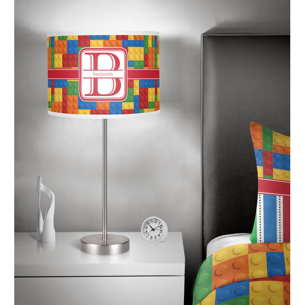 Building Blocks 13 inch drum lamp shade - in room